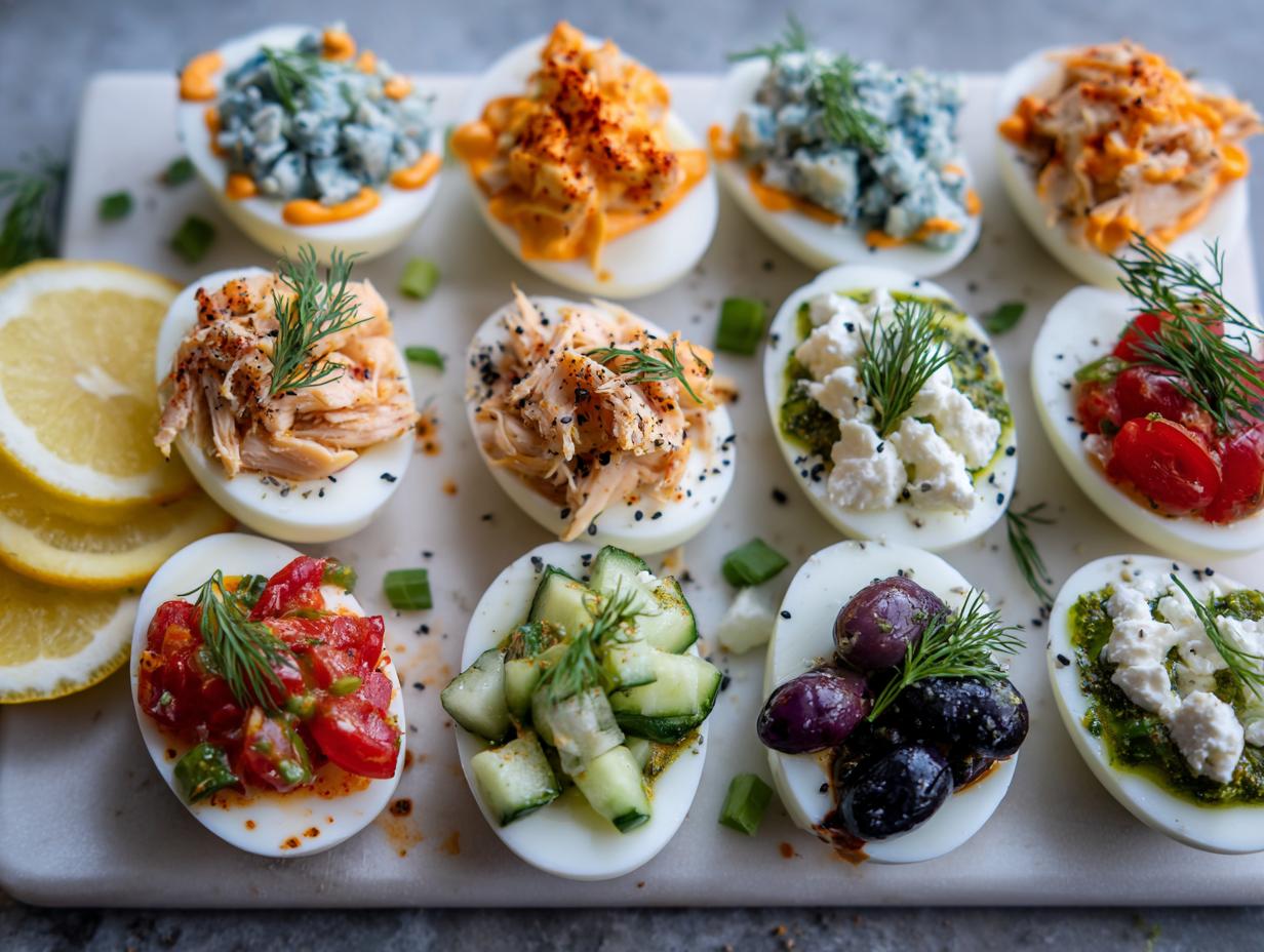 Amazing egg flight snack board low carb protein 24g