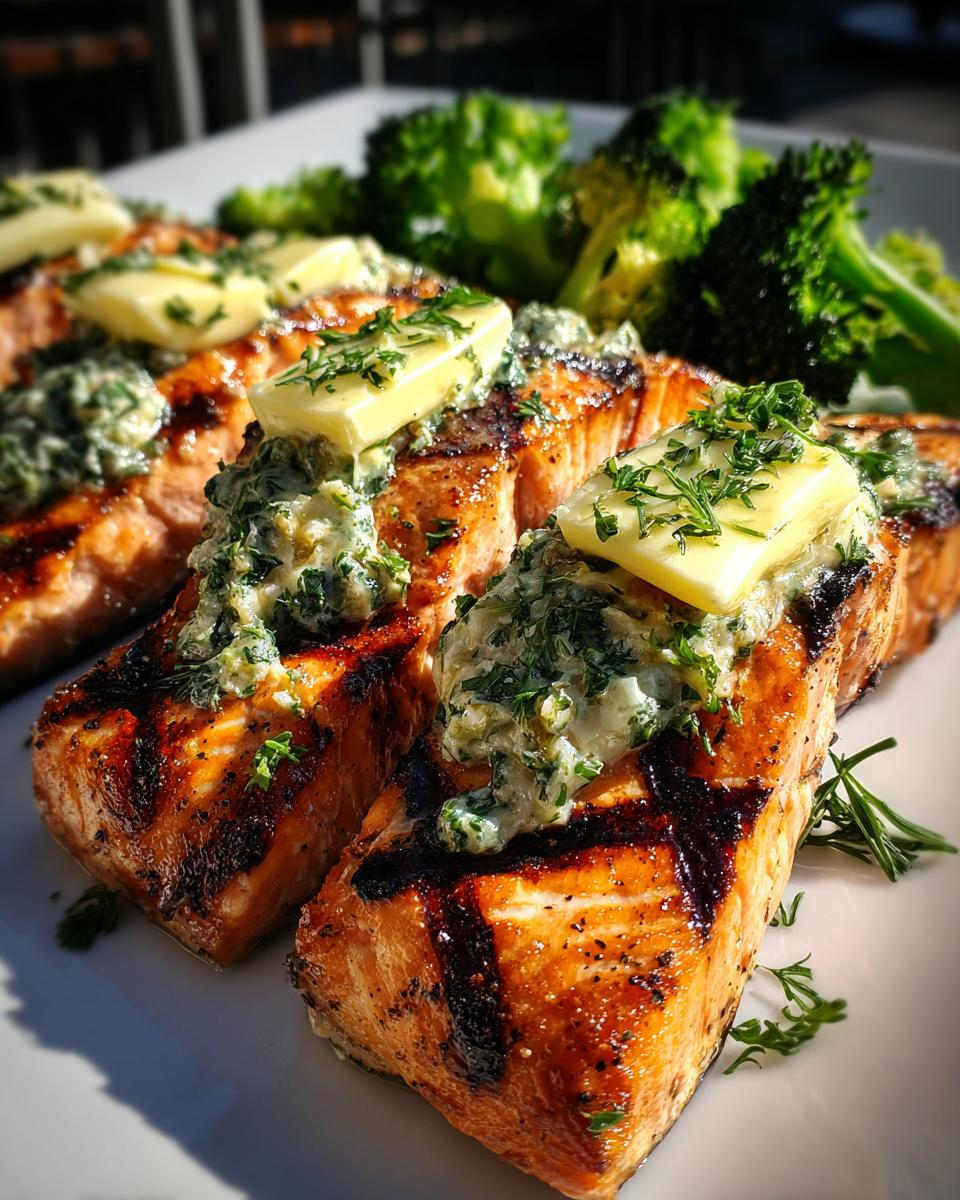 herb grilled salmon - detail 2