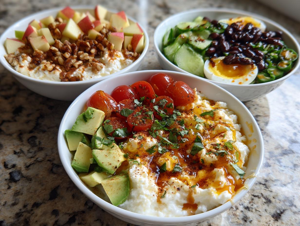3 Amazing high protein cottage cheese breakfast bowls