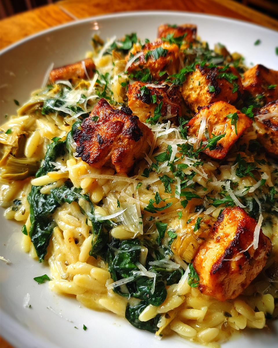 high protein spinach artichoke chicken bake meal prep - detail 1