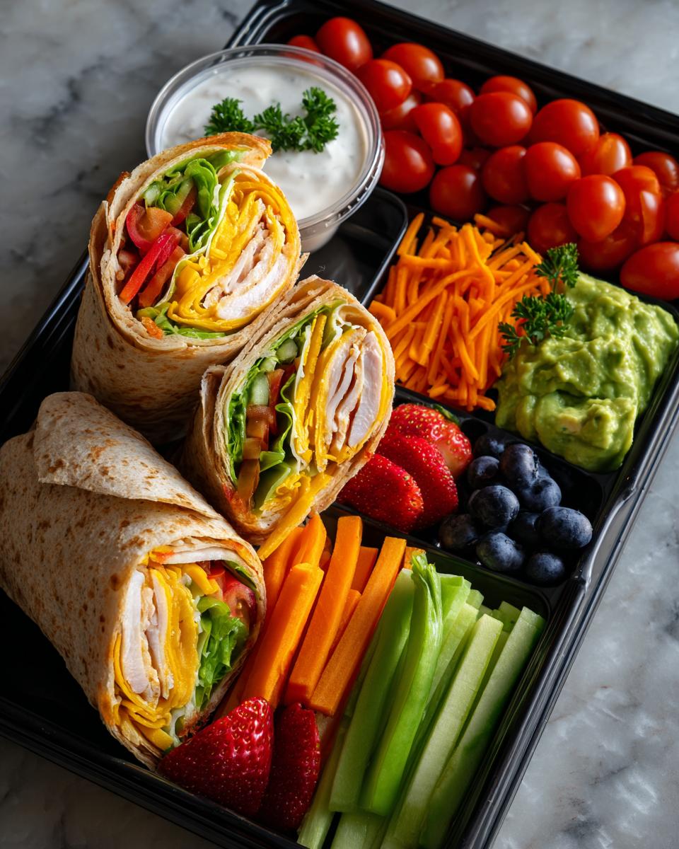 high protein turkey wrap lunch box - detail 2