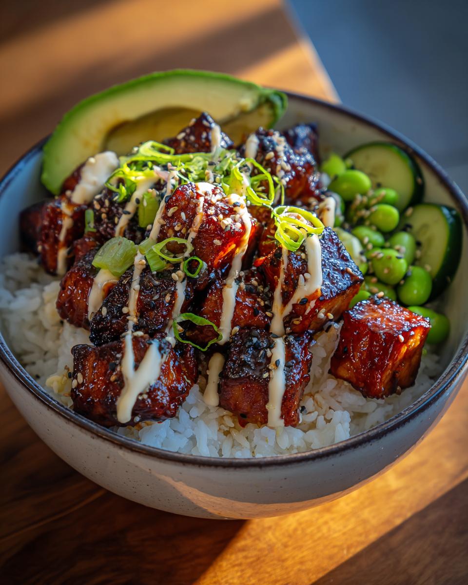 honey sriracha salmon rice bowls - detail 1