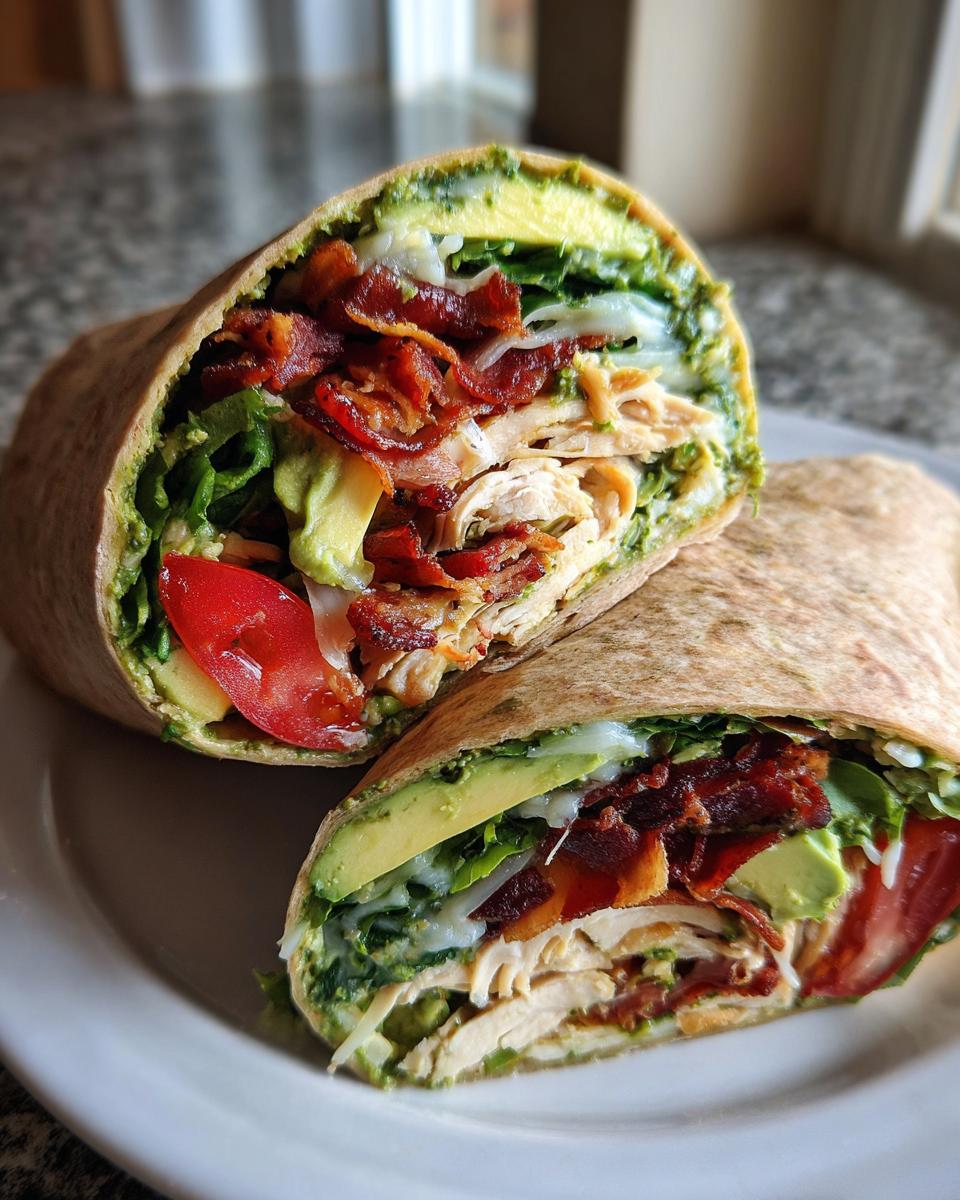 pesto chicken avocado bacon wrap - detail 1