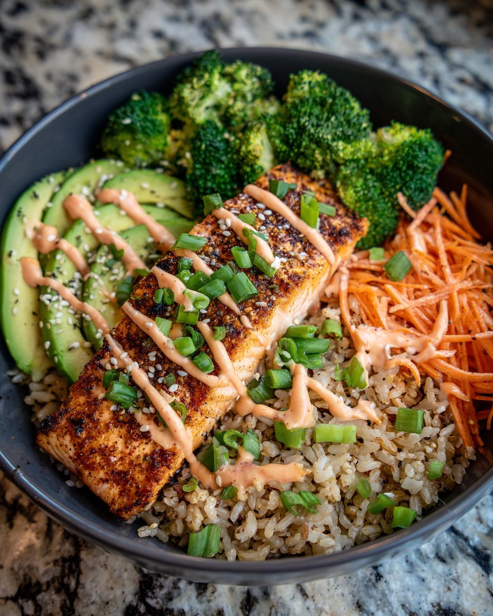 salmon rice bowl - detail 2