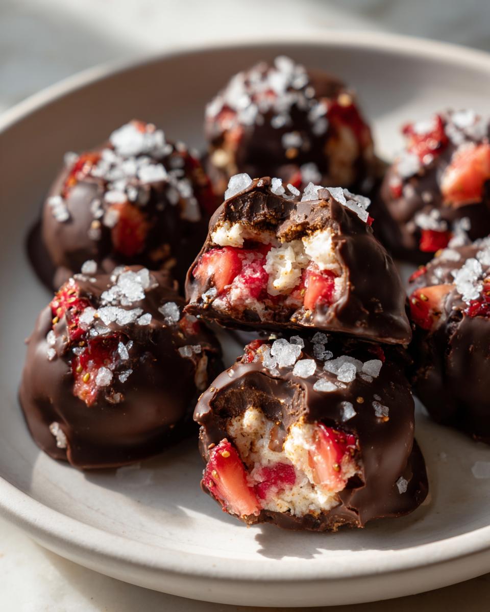 strawberry Greek yogurt cluster bites frozen - detail 1