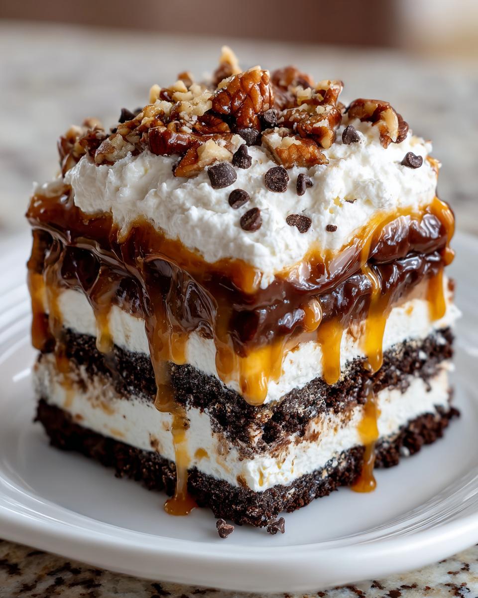 5 Layer Chocolate Caramel Lasagna - detail 1