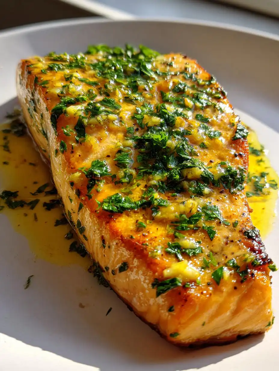 Baked lemon garlic salmon - detail 2
