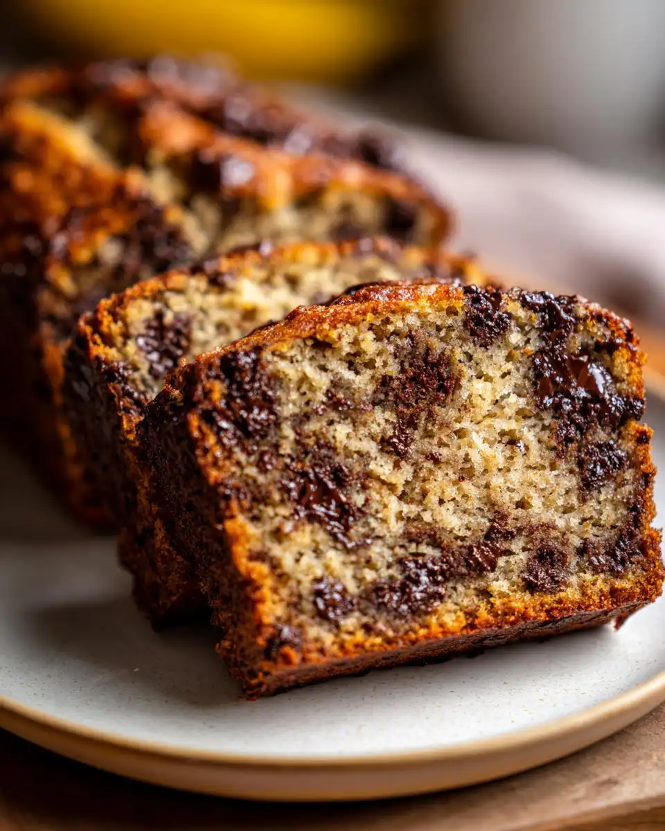 Banana bread with dark chocolate chips - detail 1
