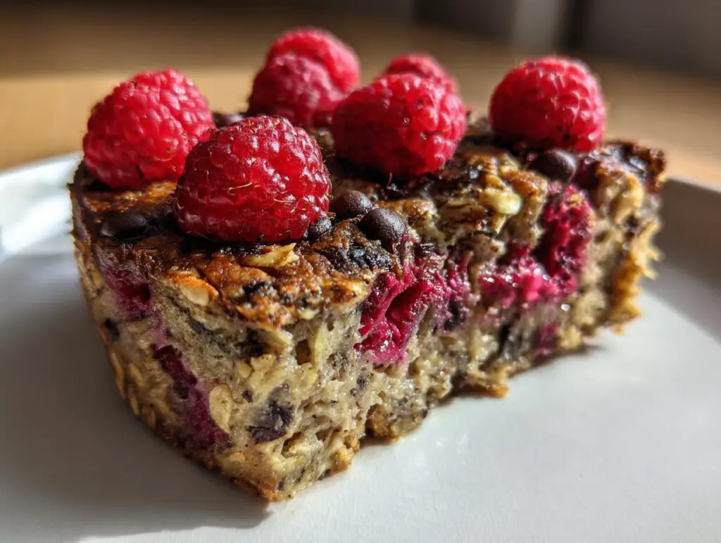 Banana raspberry baked oats