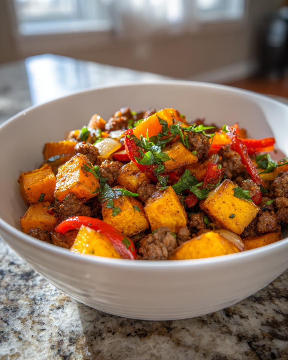 Beef sweet potato hash - detail 2