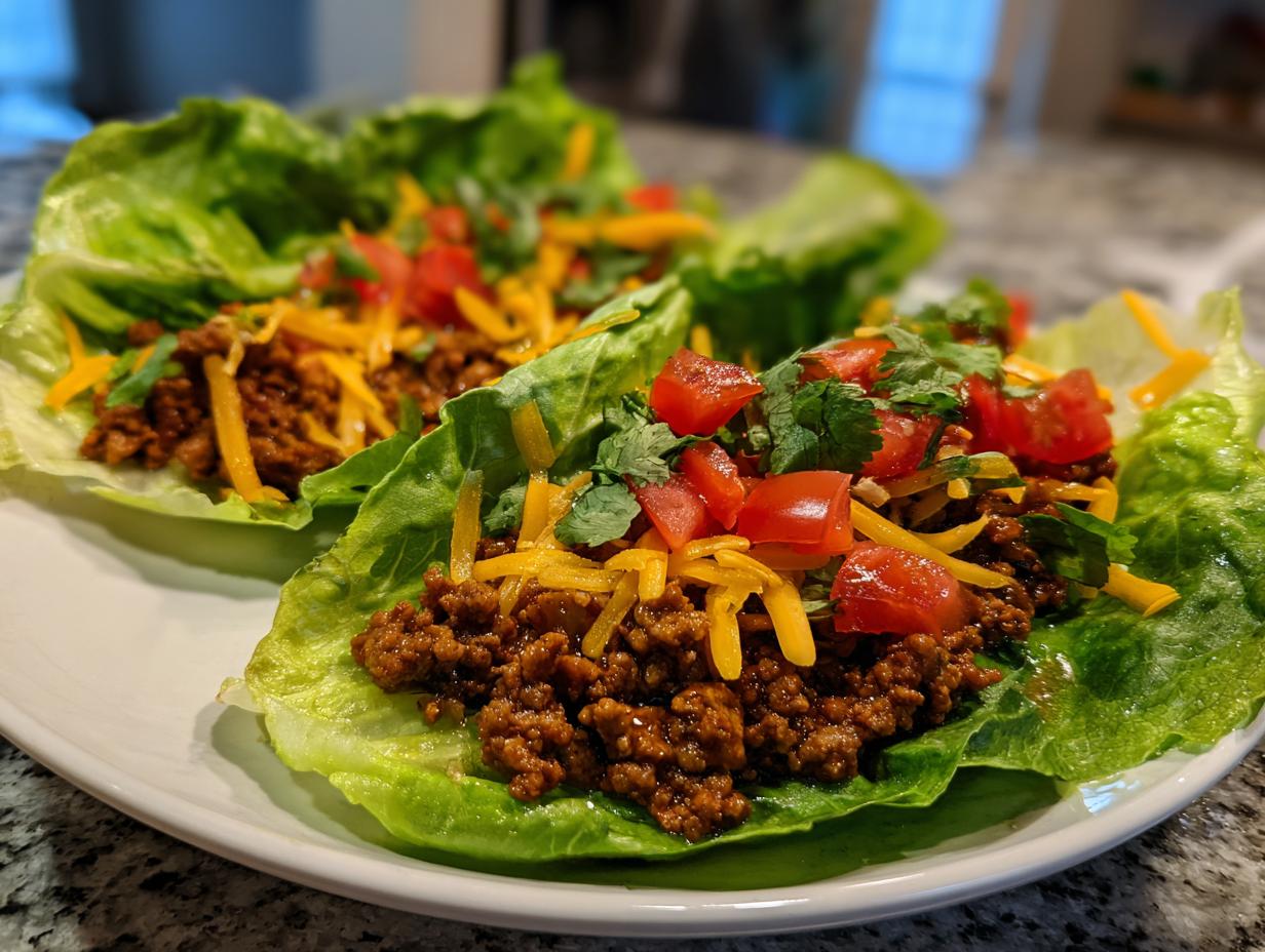 Amazing Beef taco lettuce wraps in 25 min