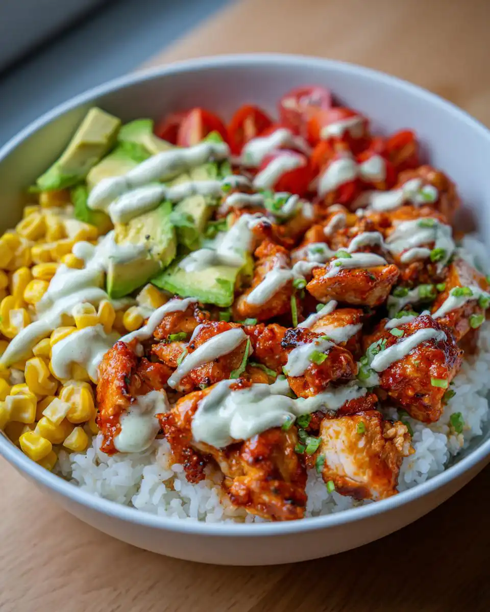 Buffalo Chicken Rice Bowls with Creamy Garlic Dressing - detail 2