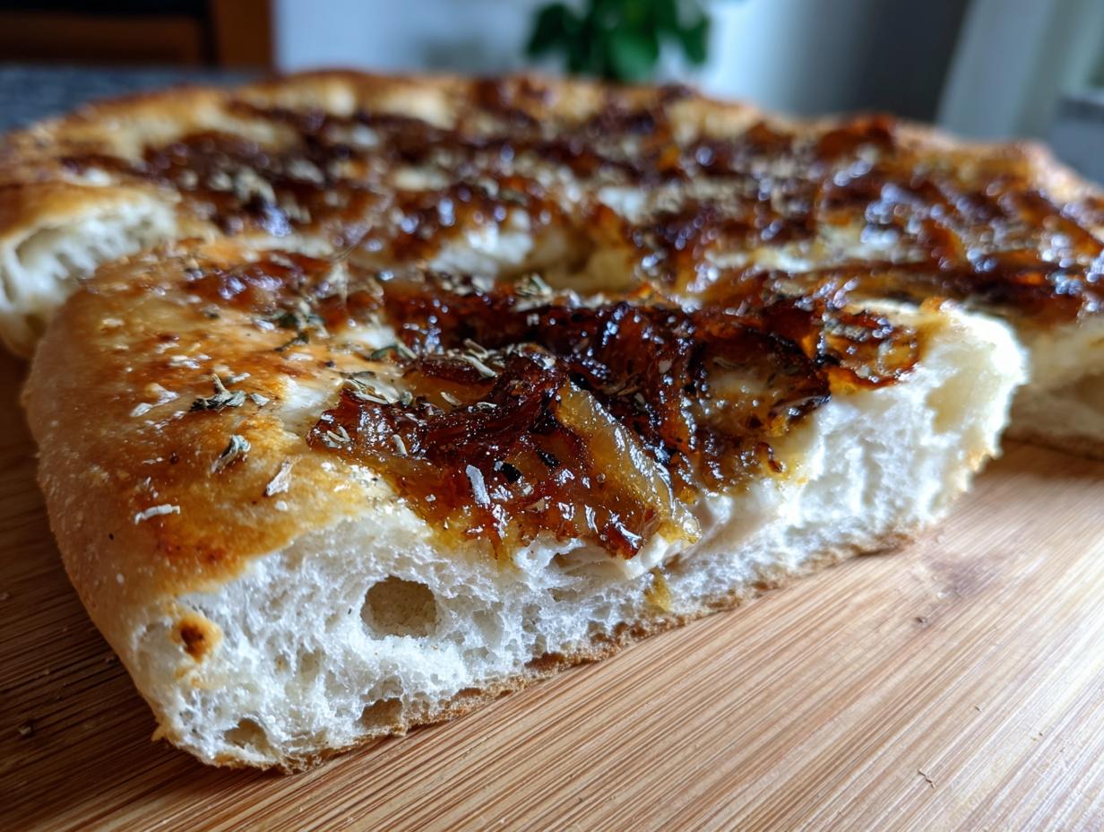 Amazing 550 Calorie Caramelized Onion Pizza