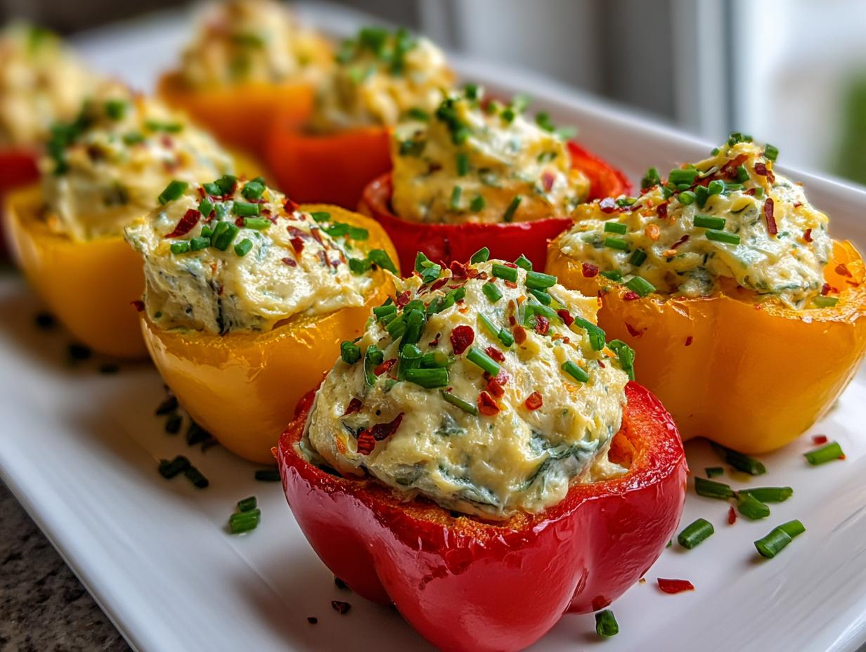 5 Min Cheese Stuffed Mini Peppers Bliss