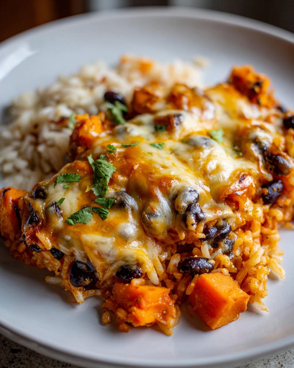 Cheesy Sweet Potato Black Bean Casserole with Rice - detail 2