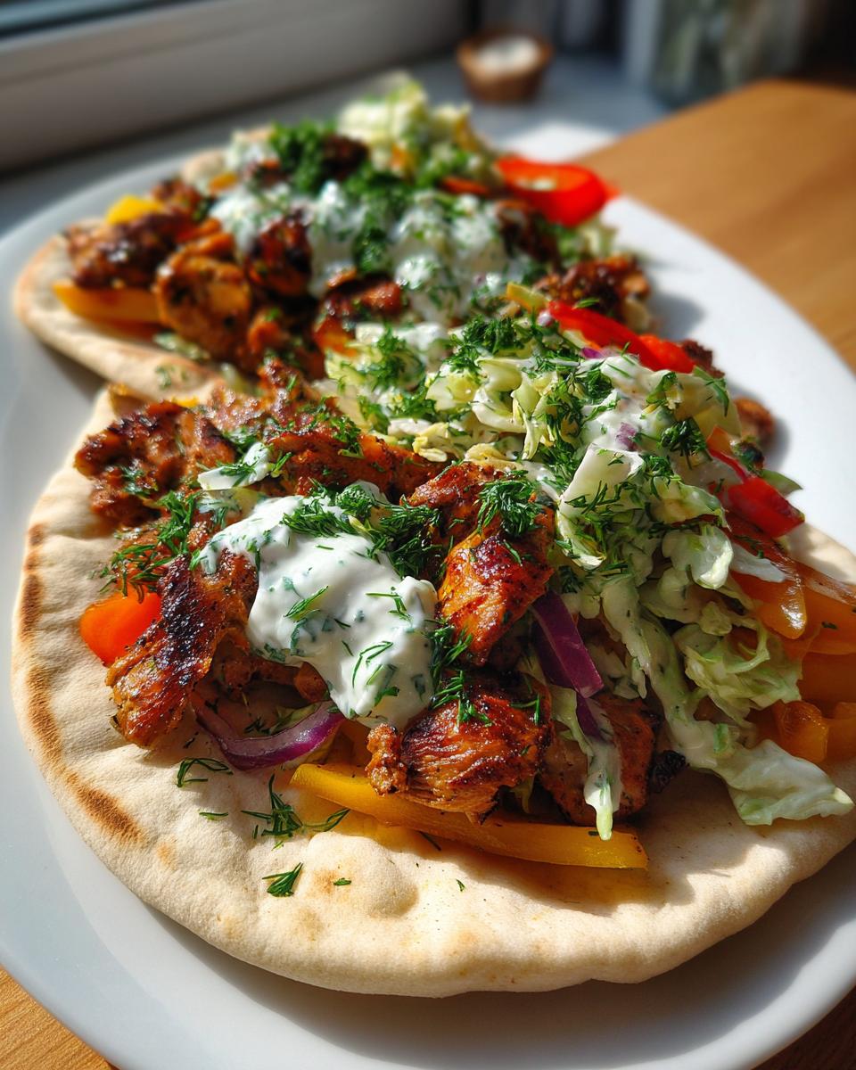 Chicken Pitas with Herby Yogurt Slaw - detail 1