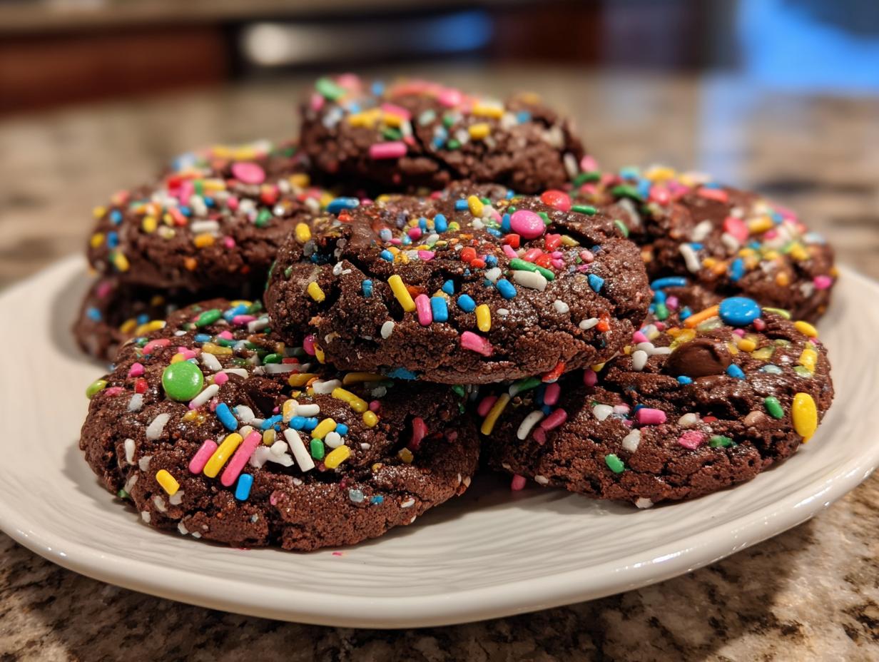 Amazing 9-Minute Chocolate Sprinkle Cookies