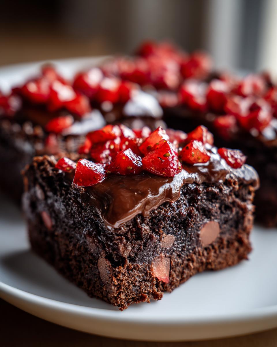 Chocolate Strawberry Brownies - detail 1