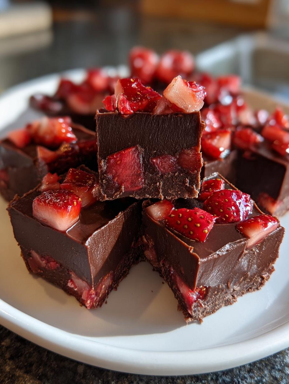 Chocolate Strawberry Fudge - detail 2
