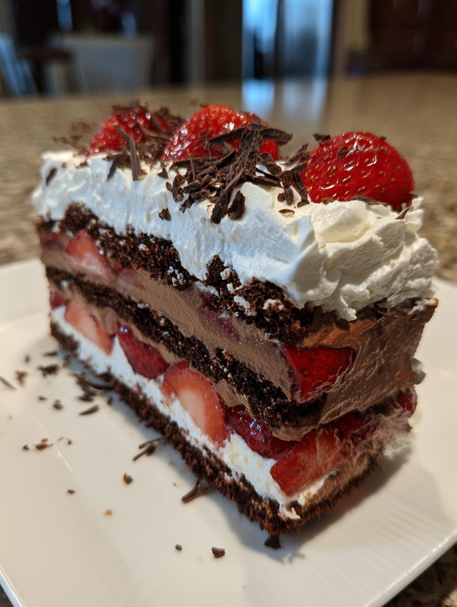 Chocolate Strawberry Icebox Cake - detail 2