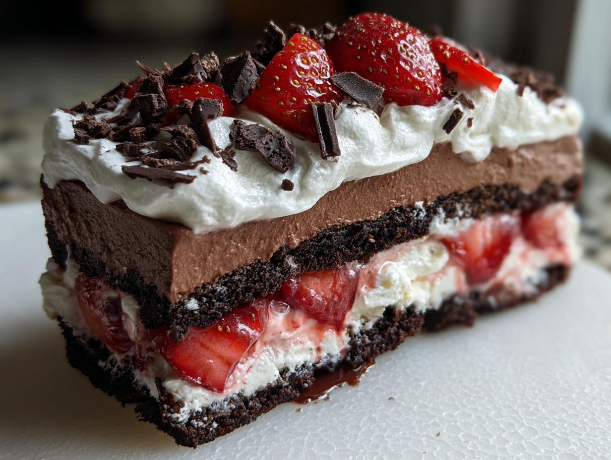 Amazing Chocolate Strawberry Icebox Cake Secret