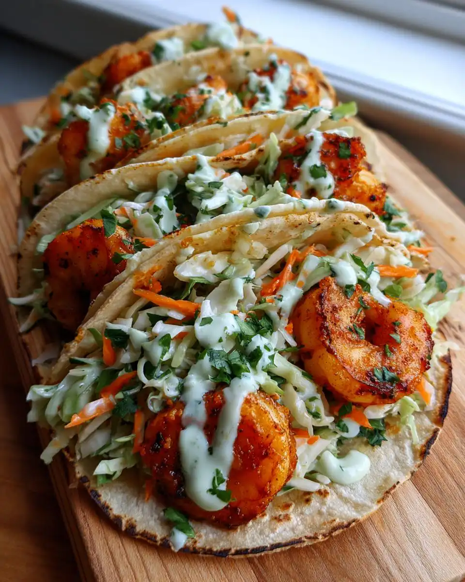 Cilantro Lime Shrimp Tacos With Slaw - detail 2