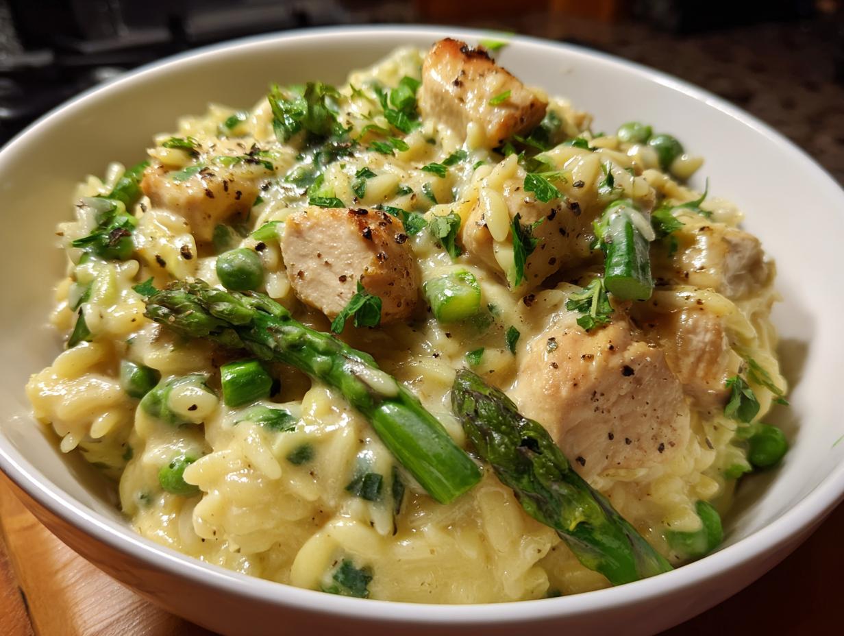 30 Minute Creamy Chicken Orzo Magic