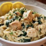 Creamy Chicken Spinach Orzo One Pot