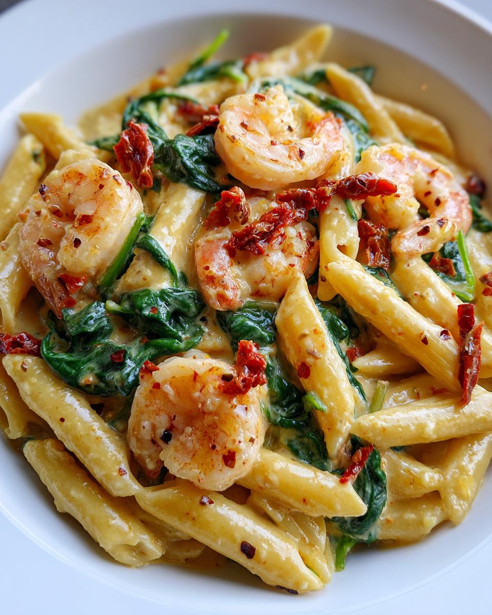 Creamy Tuscan Shrimp Pasta With Spinach - detail 1