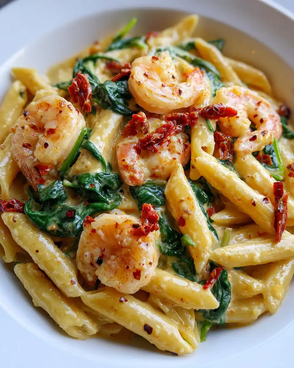 Creamy Tuscan Shrimp Pasta With Spinach - detail 1