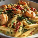 Creamy Tuscan Shrimp Pasta With Spinach
