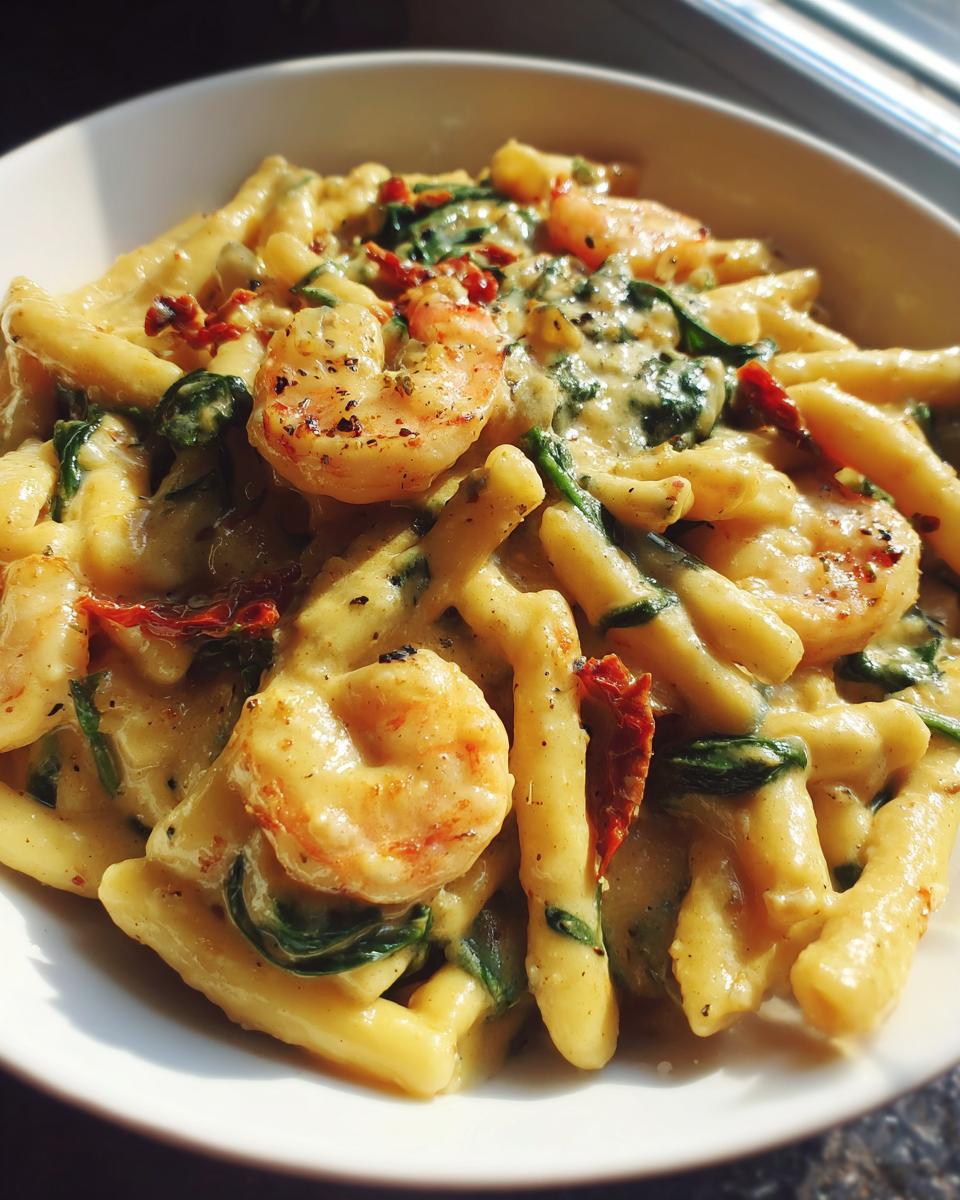 Creamy Tuscan Shrimp Pasta With Spinach - detail 2