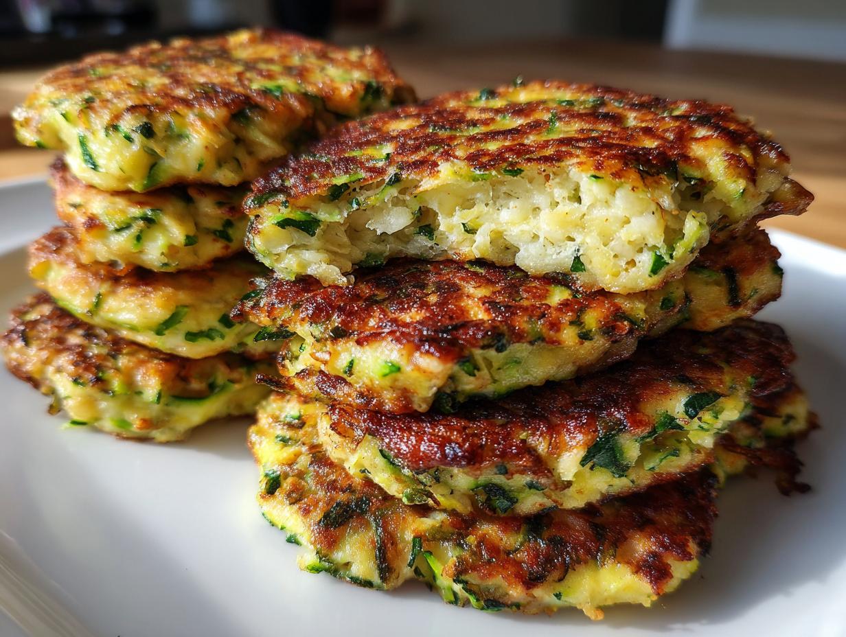 Amazing Crispy Cheesy Zucchini Fritters in 25 Min