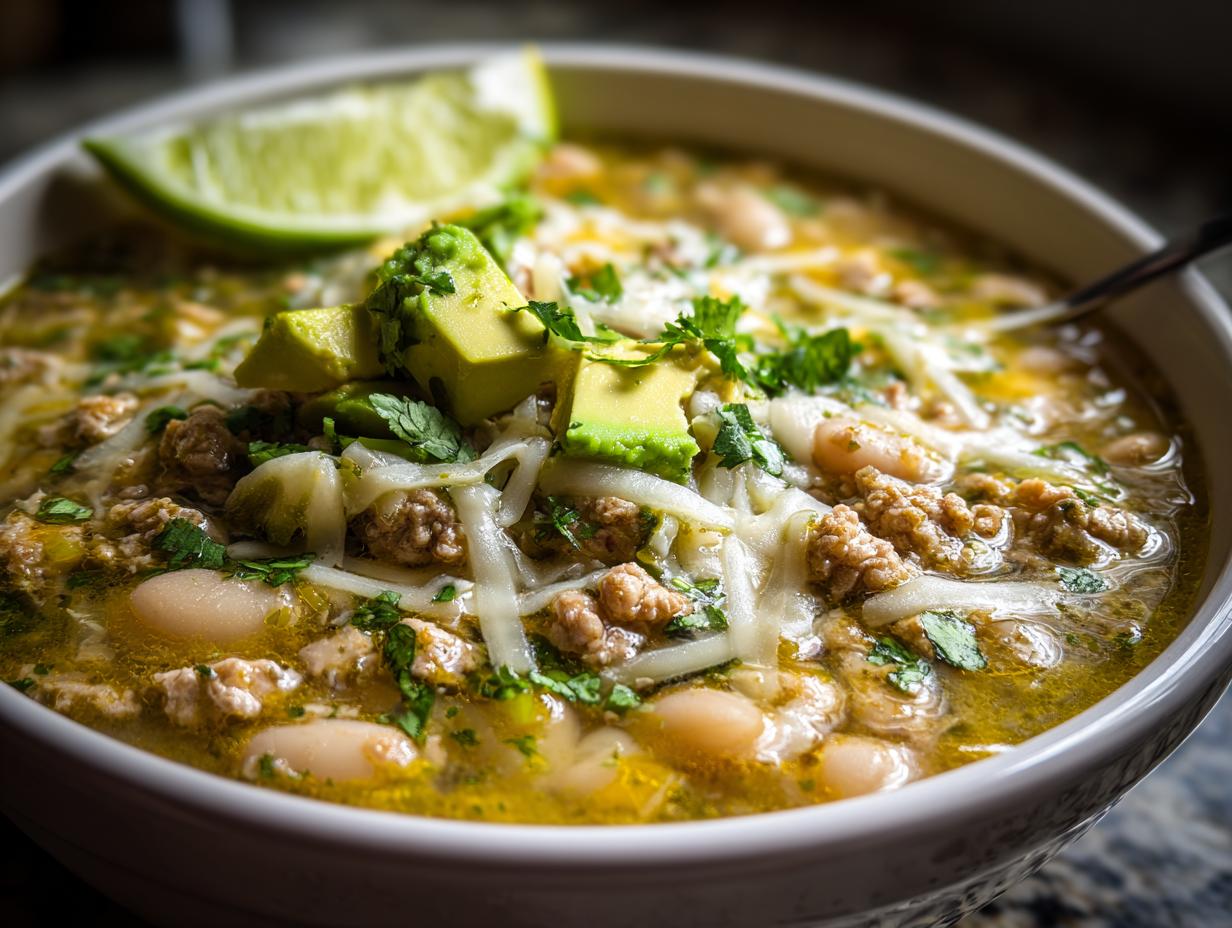 Amazingly Easy Crockpot Turkey Chili Verde 1