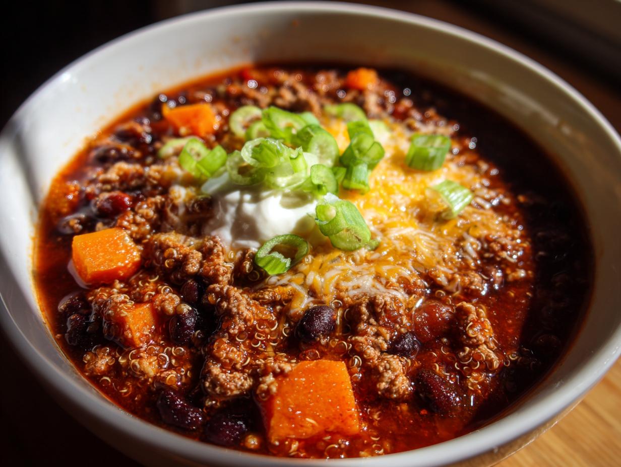 Amazing Crockpot Turkey Quinoa Chili 4 servings
