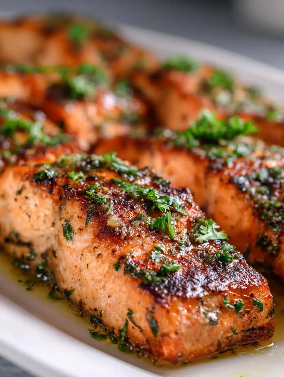 Garlic butter salmon - detail 3