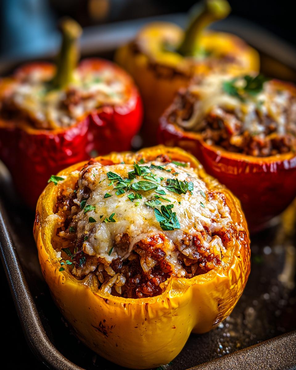 Ground beef stuffed bell peppers - detail 1