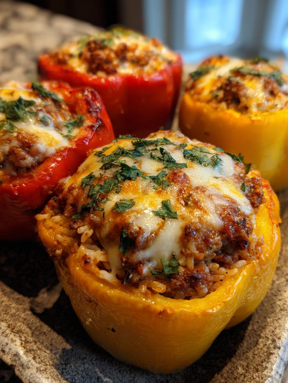 Ground beef stuffed bell peppers - detail 2