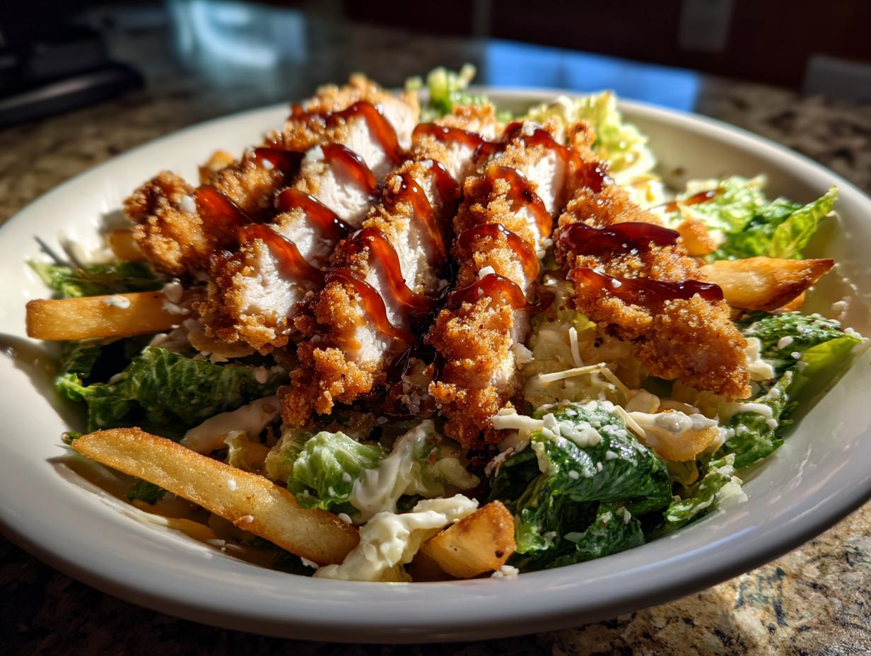 Amazing 510 Calorie Healthy Chicken Caesar Salad Fries