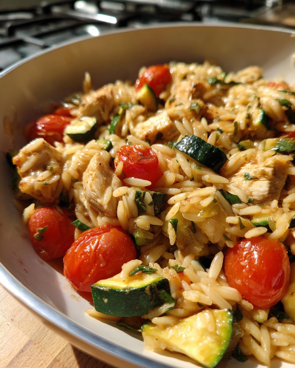 Healthy Chicken Orzo Skillet - detail 2