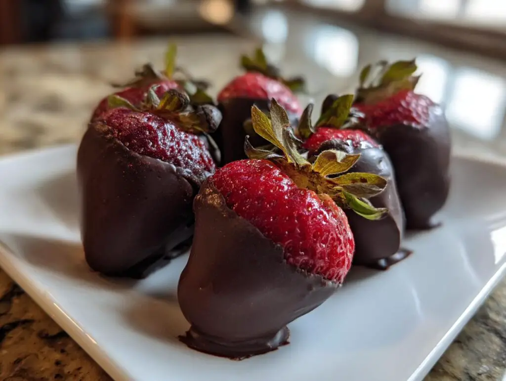 Healthy Chocolate Covered Strawberries
