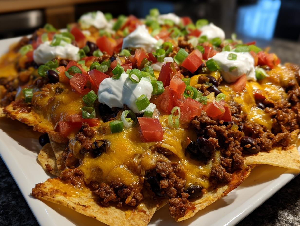 Healthy Nachos with Lean Beef: 420 Calories