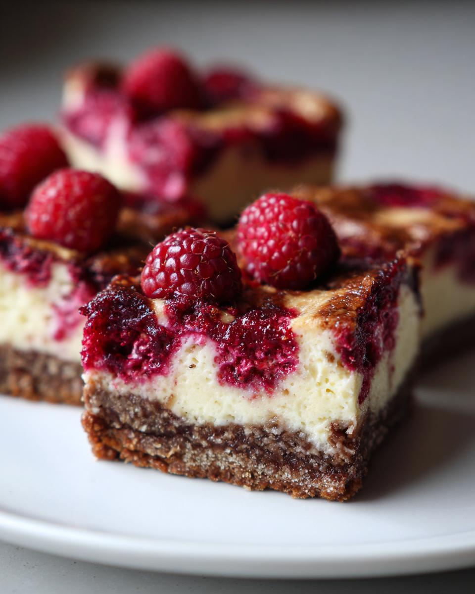 Healthy Raspberry Cheesecake Bars - detail 1