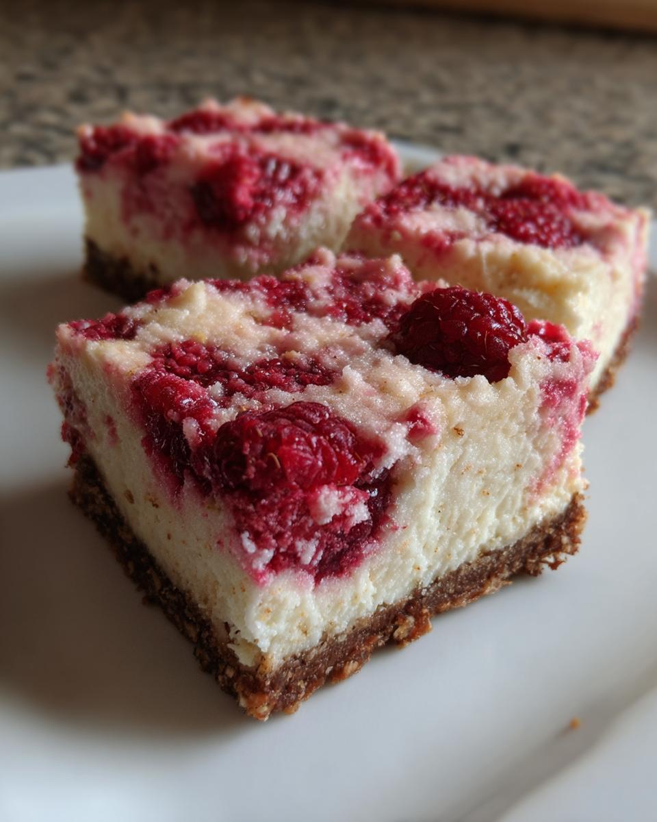 Healthy Raspberry Cheesecake Bars - detail 2