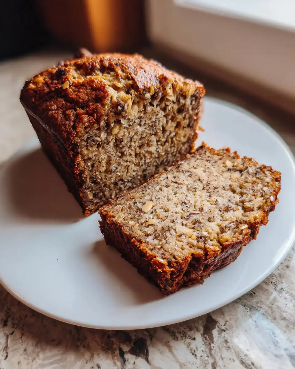 Healthy banana bread with oats - detail 1