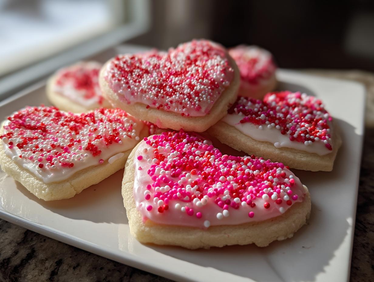 Amazing 3-Ingredient Heart Sugar Cookies Recipe
