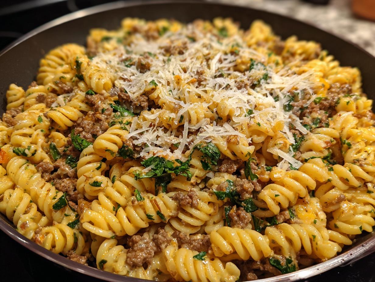 Amazing 1-Pan High Protein Beef Pasta Skillet