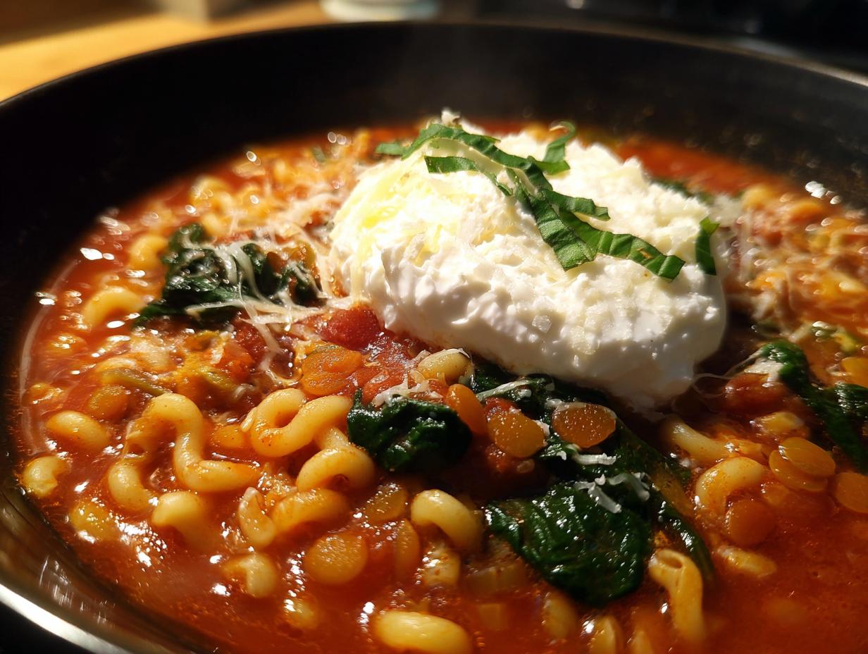 Amazing High Protein One Pot Lasagna Soup