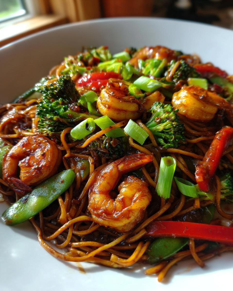 High Protein Shrimp Stir Fry Noodles - detail 1
