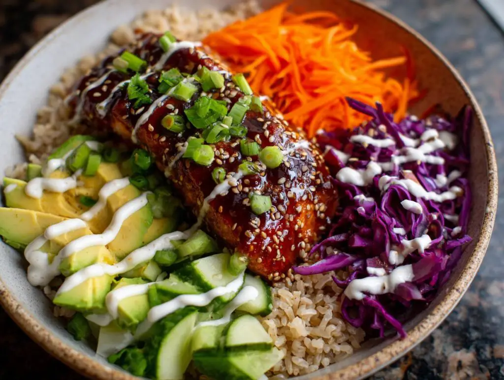 Honey Chili Glazed Salmon Nourish Bowls